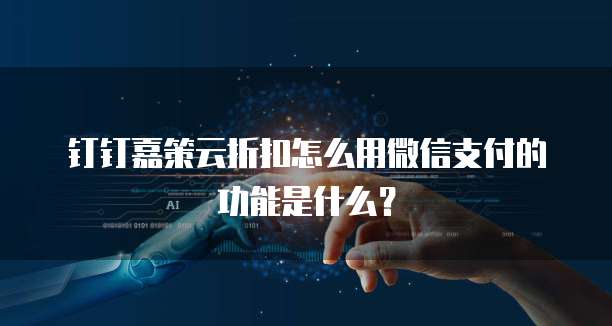 钉钉嘉策云折扣怎么用微信支付的功能是什么？