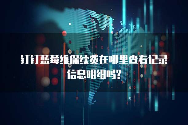 钉钉蓝莓维保续费在哪里查看记录信息明细吗?