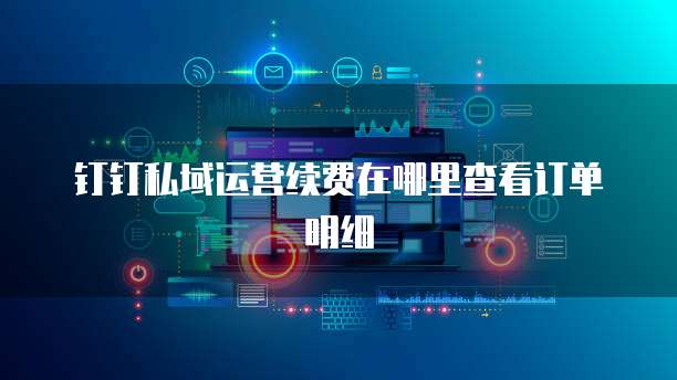 钉钉私域运营续费在哪里查看订单明细