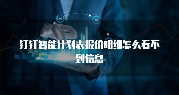 钉钉智能计划表报价明细怎么看不到信息