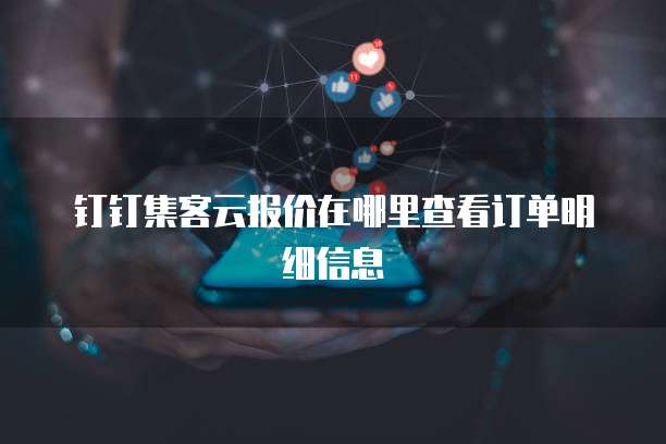 钉钉集客云报价在哪里查看订单明细信息