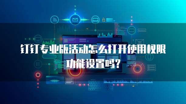 钉钉专业版活动怎么打开使用权限功能设置吗?