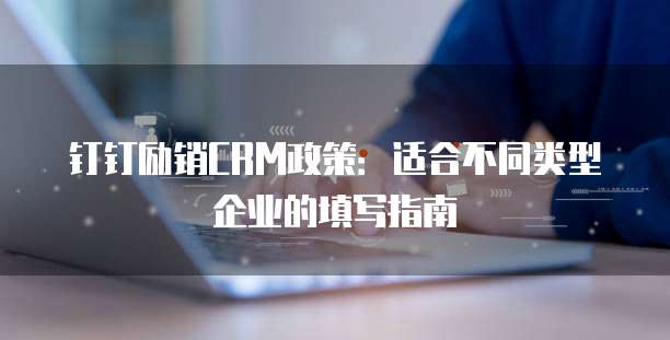钉钉励销CRM政策:适合不同类型企业的填写指南