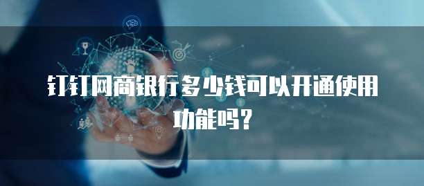 钉钉网商银行多少钱可以开通使用功能吗?