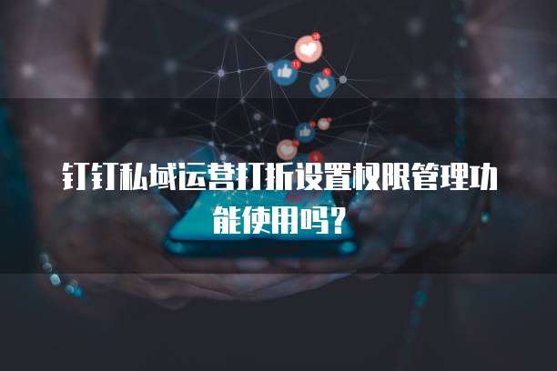 钉钉私域运营打折设置权限管理功能使用吗?