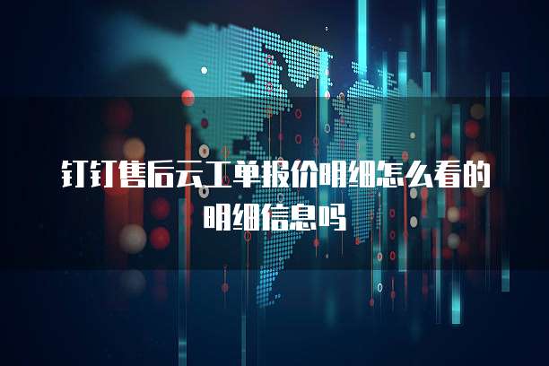 钉钉售后云工单报价明细怎么看的明细信息吗