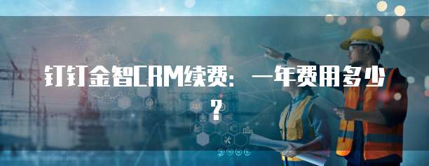 钉钉金智CRM续费：一年费用多少？