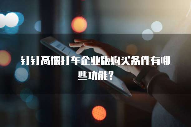 钉钉高德打车企业版购买条件有哪些功能?