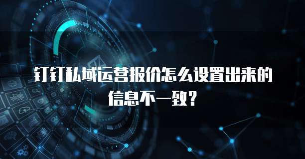 钉钉私域运营报价怎么设置出来的信息不一致?