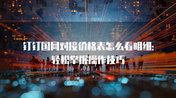 钉钉国网对接价格表怎么看明细:轻松掌握操作技巧