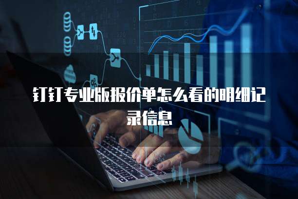 钉钉专业版报价单怎么看的明细记录信息