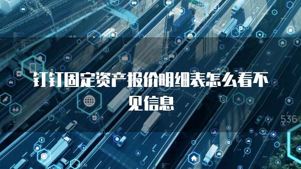 钉钉固定资产报价明细表怎么看不见信息