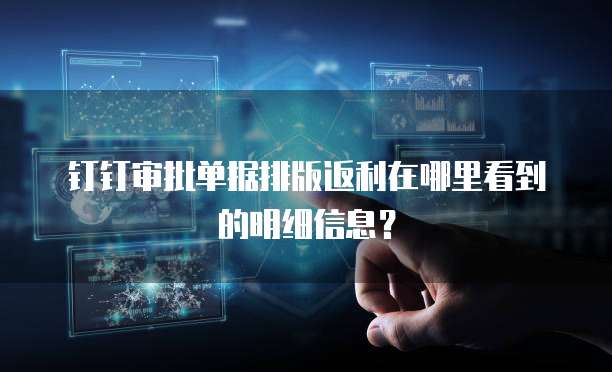 钉钉审批单据排版返利在哪里看到的明细信息?