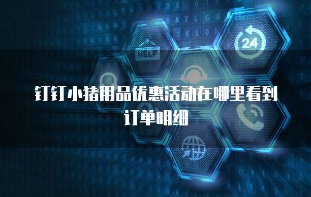 钉钉小猪用品优惠活动在哪里看到订单明细