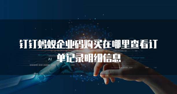 钉钉蚂蚁企业码购买在哪里查看订单记录明细信息