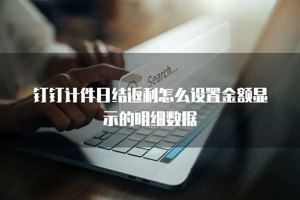 钉钉计件日结返利怎么设置金额显示的明细数据