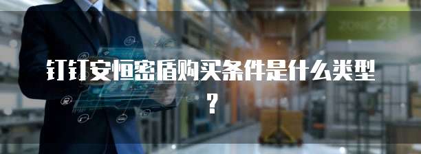 钉钉安恒密盾购买条件是什么类型?