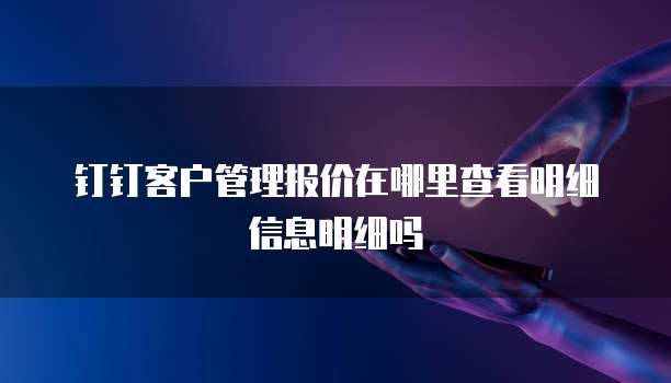 钉钉客户管理报价在哪里查看明细信息明细吗