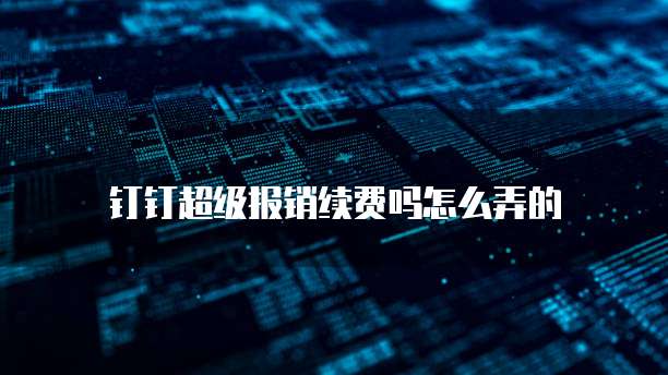 钉钉超级报销续费吗怎么弄的