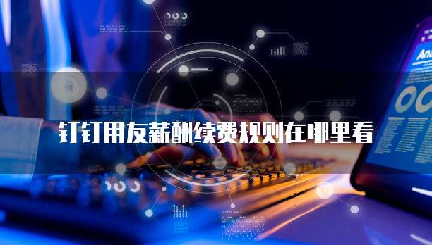 钉钉用友薪酬续费规则在哪里看