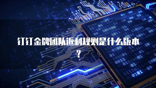 钉钉金牌团队返利规则是什么版本?