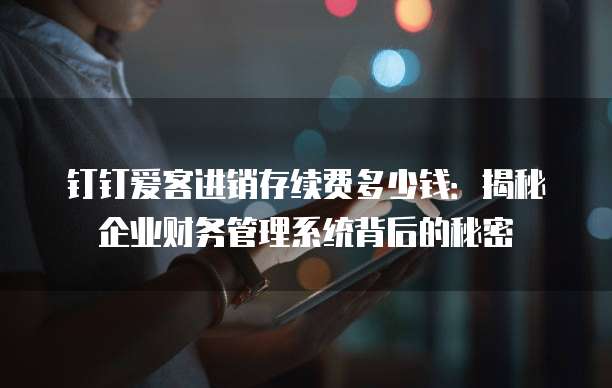 钉钉爱客进销存续费多少钱:揭秘企业财务管理系统背后的秘密