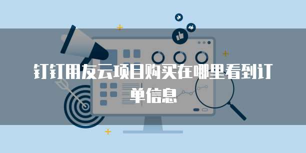 钉钉用友云项目购买在哪里看到订单信息