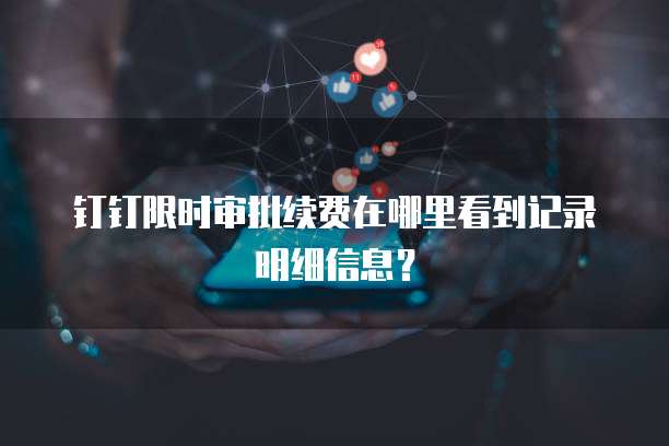 钉钉限时审批续费在哪里看到记录明细信息?