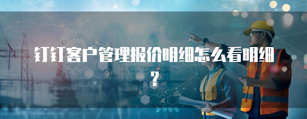 钉钉客户管理报价明细怎么看明细?