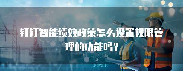 钉钉智能绩效政策怎么设置权限管理的功能吗？