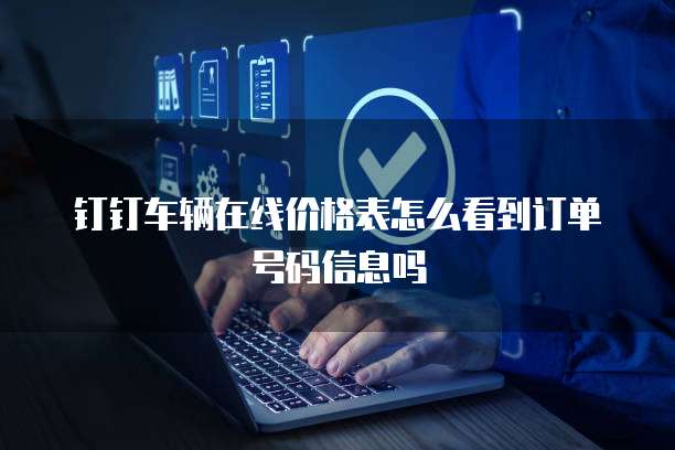 钉钉车辆在线价格表怎么看到订单号码信息吗