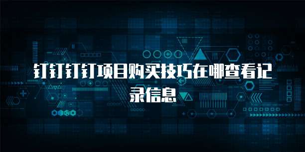 钉钉钉钉项目购买技巧在哪查看记录信息