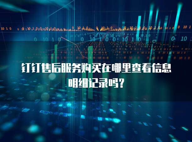 钉钉售后服务购买在哪里查看信息明细记录吗?