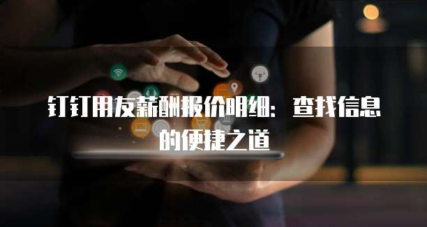 钉钉用友薪酬报价明细:查找信息的便捷之道