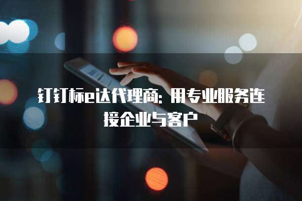 钉钉标e达代理商: 用专业服务连接企业与客户