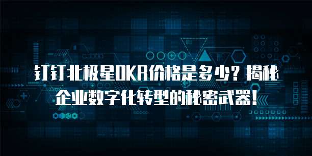 钉钉北极星OKR价格是多少?揭秘企业数字化转型的秘密武器!