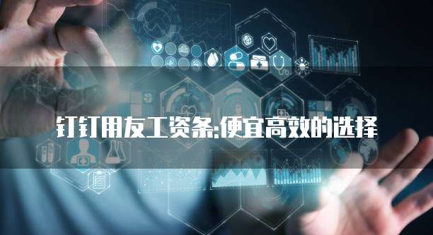 钉钉用友工资条:便宜高效的选择
