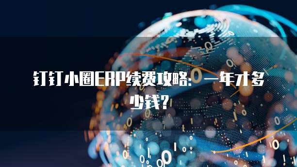 钉钉小圈ERP续费攻略:一年才多少钱?