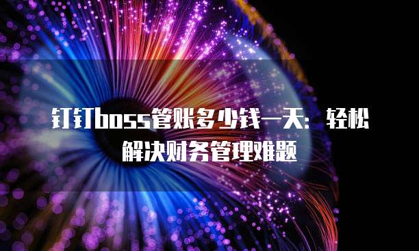 钉钉boss管账多少钱一天:轻松解决财务管理难题