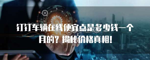 钉钉车辆在线便宜点是多少钱一个月的?揭秘价格真相!
