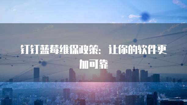 钉钉蓝莓维保政策:让你的软件更加可靠