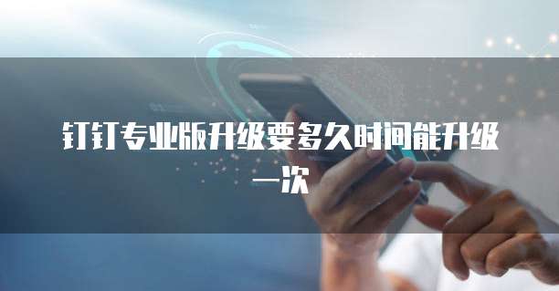 钉钉专业版升级要多久时间能升级一次