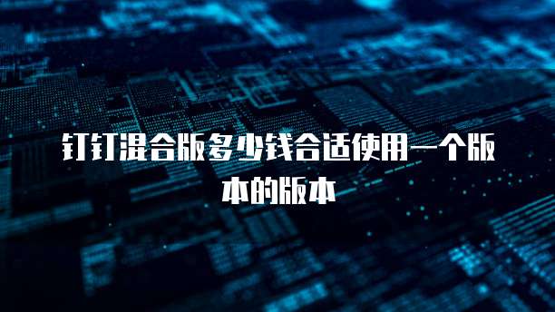 钉钉混合版多少钱合适使用一个版本的版本