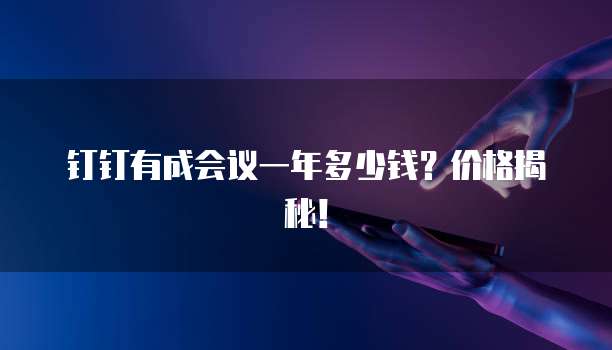 钉钉有成会议一年多少钱?价格揭秘!