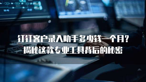 钉钉客户录入助手多少钱一个月?揭秘这款专业工具背后的秘密
