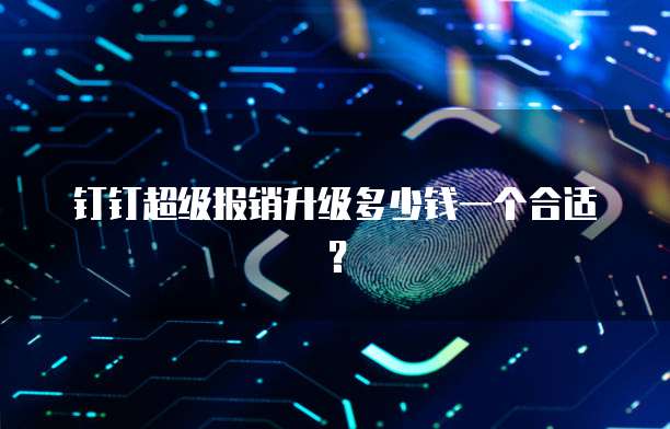 钉钉超级报销升级多少钱一个合适?