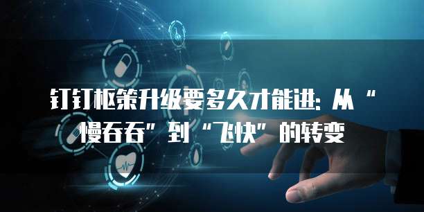 钉钉枢策升级要多久才能进: 从“慢吞吞”到“飞快”的转变