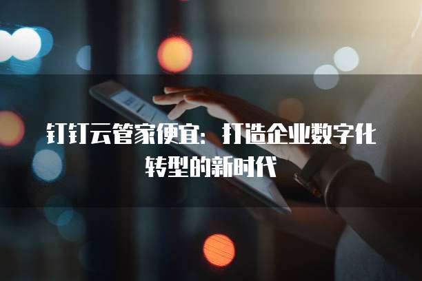钉钉云管家便宜：打造企业数字化转型的新时代