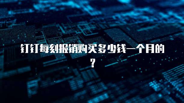 钉钉每刻报销购买多少钱一个月的?