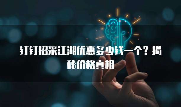 钉钉招采江湖优惠多少钱一个?揭秘价格真相